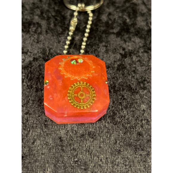 Pink Flower of Life Orgonite Keychain - Picture 2 of 5